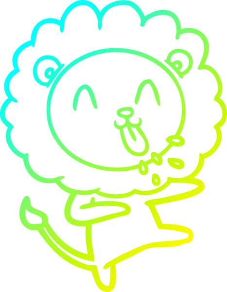 Bir insan tarafından çizilmiş mutlu çizgi film aslanı çizimi.