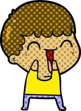 Bir insan tarafından çizilmiş mutlu bir adam.