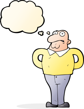 Bir insan tarafından çizilmiş düşünce balonlu endişeli bir adam.