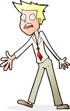 Çizgi film bir insan tarafından çizilmiş stresli adam