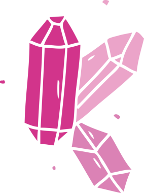 Bir insan tarafından çizilmiş kristal taşların karalamaları.