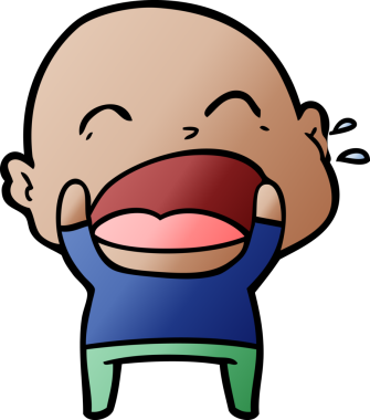 Bir insan tarafından çizilmiş kel adam diye bağıran çizgi film.