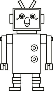 Bir insan tarafından çizilmiş robot çizimi