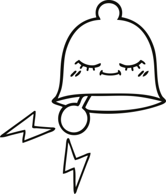 Bir insan tarafından çizilmiş zil karikatürü