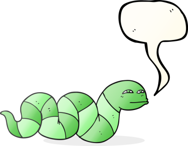 Bir insan tarafından çizilmiş serbest konuşma balonu çizgi film yılanı.