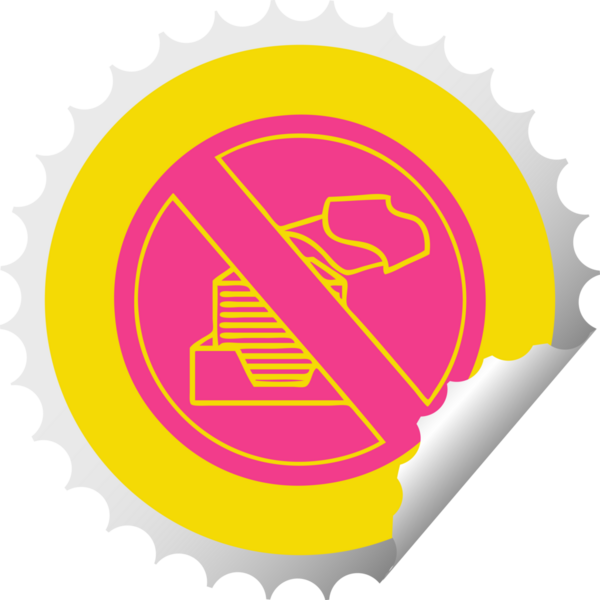 Bir insan tarafından çizilmiş kağıtsız ofis sembolünün dairesel kabuk soyma etiketi.