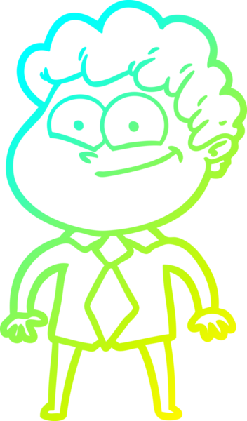 Bir insan tarafından çizilmiş mutlu bir adamın soğuk çizgi çizimi.