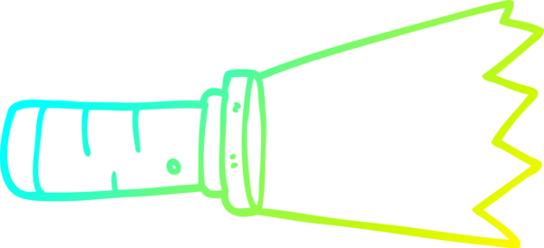 Bir insan tarafından çizilmiş bir çizgi film meşalesinin soğuk gradyan çizimi