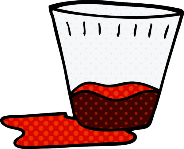 Bir insan tarafından çizilmiş dökülen bir içeceğin karalaması.