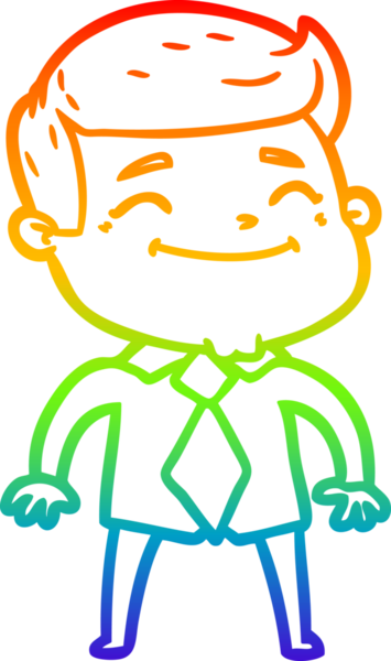 gökkuşağı gradyan çizimi mutlu bir karikatür işadamı bir insan tarafından çizildi