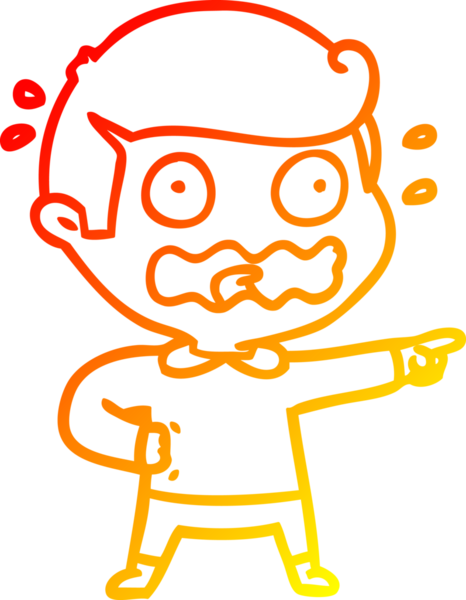 Bir çizgi filmin sıcak gradyan çizimi bir insan tarafından çizilmiş.