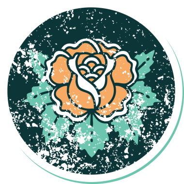 Bir insan tarafından çizilmiş bir gülün sembolik dövmeli görüntüsü.