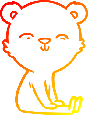 Bir insan tarafından çizilmiş mutlu bir kutup ayısının sıcak çizgi çizimi