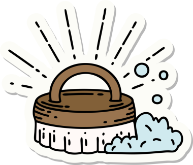 Bir insan tarafından çizilmiş dövme fırçasının çıkartması.