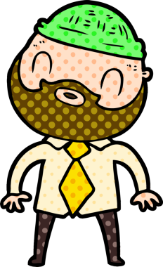 Bir insan tarafından çizilmiş sakallı bir adam.