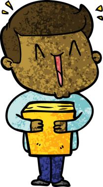 Bir insan tarafından çizilmiş heyecanlı bir çizgi film.