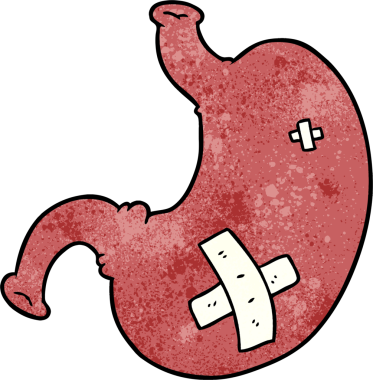 Bir insan tarafından çizilmiş midem.