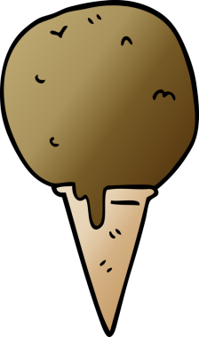 Bir insan tarafından çizilmiş karalama dondurma külahı.