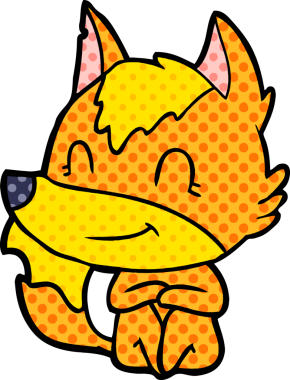 Bir insan tarafından çizilmiş tilki çizgi film karakteri