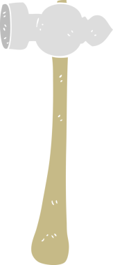 Bir insan tarafından çizilen çekicin düz renk çizimi