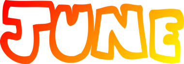 Bir insan tarafından çizilmiş haziran ayının sıcak çizgi çizimi