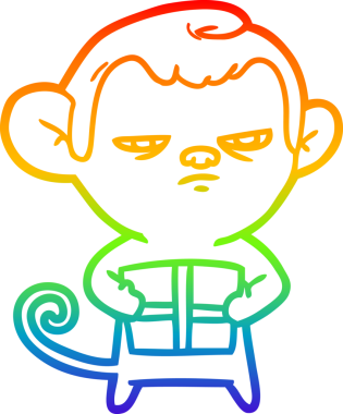 gökkuşağı gradyan çizgi çizimi bir insan tarafından çizilmiş bir maymun