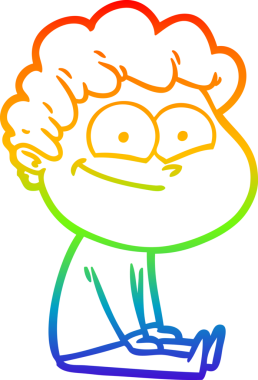 Bir insan tarafından çizilmiş mutlu bir adamın çizgi çizimi.