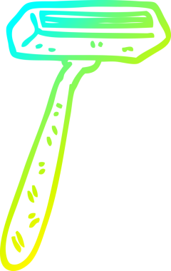 Bir insan tarafından çizilen tek kullanımlık jiletin soğuk gradyan çizgisi.