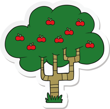 Bir insan tarafından çizilmiş elma ağacının çıkartması.