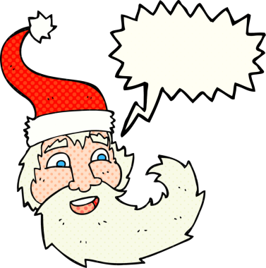 El yazısıyla çizilmiş çizgi roman konuşma balonu Noel Baba bir insan tarafından çizilmiş.
