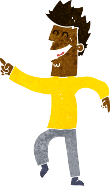 Çizgi filmdeki adam bir insan tarafından çizilmiş.