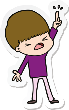 Bir insan tarafından çizilmiş bir karikatür çıkartması.