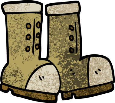 Bir insan tarafından çizilmiş grunge desenli çizim çizmeleri.