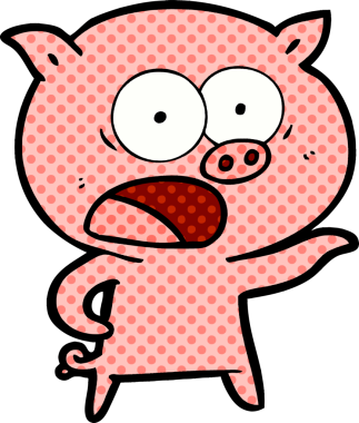 Bir insan tarafından çizilmiş domuz bağırması.