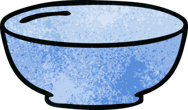 Bir insan tarafından çizilmiş tuhaf bir karikatür kasesi.