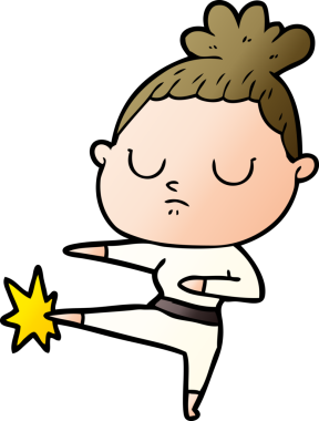 Bir insan tarafından çizilmiş sakin bir kadın çizgi filmi.