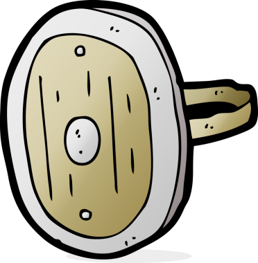 Bir insan tarafından çizilmiş serbest çizim ortaçağ kalkanı.