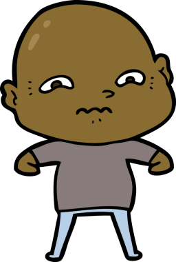 bir insan tarafından çizilmiş sinirli bir adam.