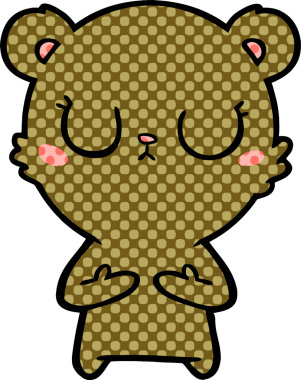 Bir insan tarafından çizilmiş barışçıl ayı yavrusu.