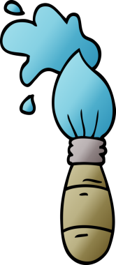 Bir insan tarafından çizilmiş karalama boya fırçası.