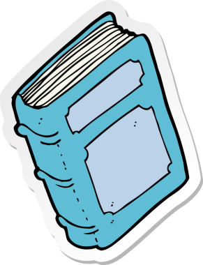 Bir insan tarafından çizilmiş eski bir çizgi roman çıkartması.