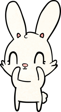 Bir insan tarafından çizilmiş şirin çizgi film tavşanı.