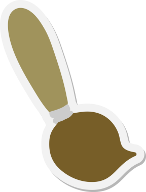 Sanatçılar bir insan tarafından çizilmiş fırça etiketi yaparlar.