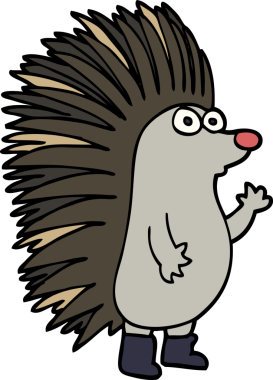 Bir insan tarafından çizilmiş çivili kirpi.