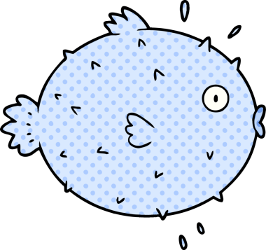 Bir insan tarafından çizilmiş kirpi balığı.