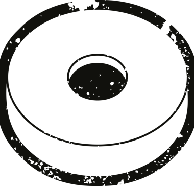 Bir insan tarafından çizilen sıkıntılı efekt donut grafik vektör resimleme simgesi