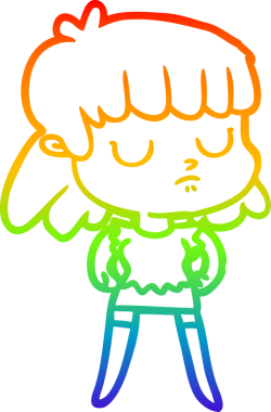 gökkuşağı gradyan çizgi çizimi bir insan tarafından çizilmiş ilgisiz bir kadın