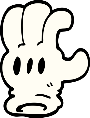 Bir insan tarafından çizilmiş karalama eldiveni.