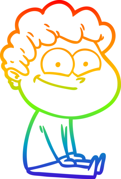 Bir insan tarafından çizilmiş mutlu bir adamın çizgi çizimi.