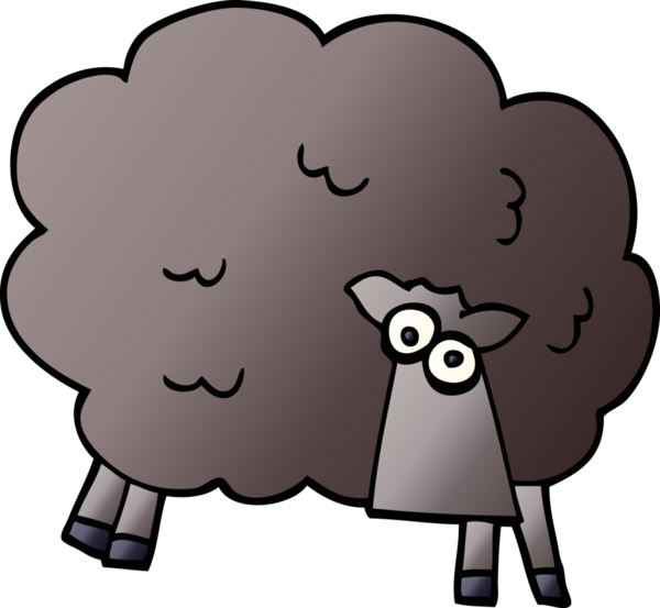 Bir insan tarafından çizilmiş kara koyun.